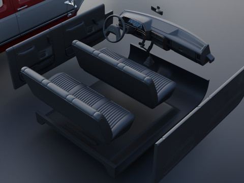 Kamyonet F-350 Mürettebat Kabini İkili 1987 3D Baskı Modeli