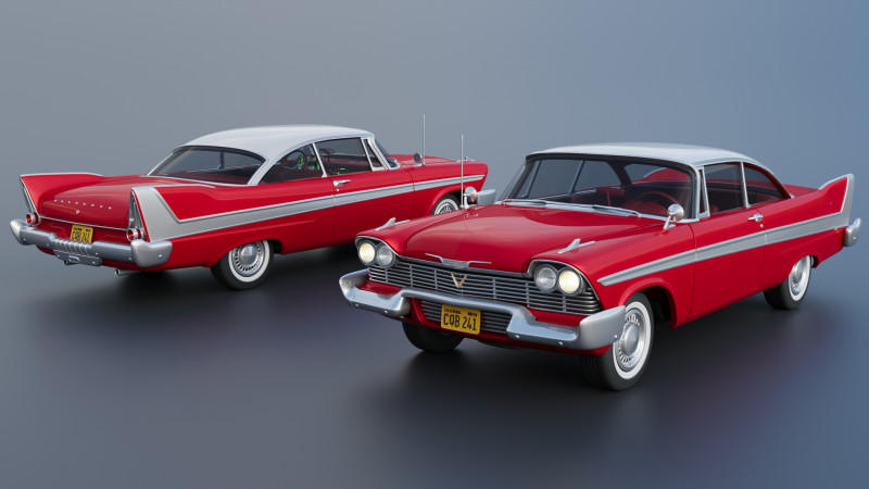 Плімут Ф'юрі 1958 3D Принт Модель .c4d .max .obj .3ds .fbx .stl .blend 