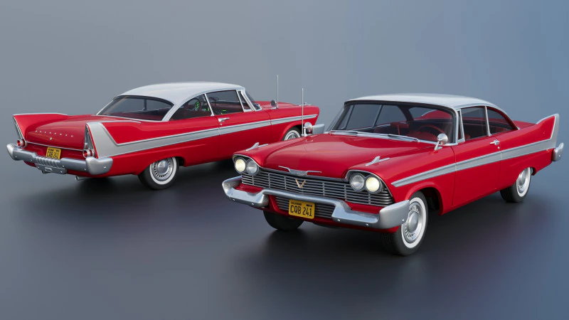 Plymouth Fury 1958 3D Print Model .c4d .max .obj .3ds .fbx .stl .blend 