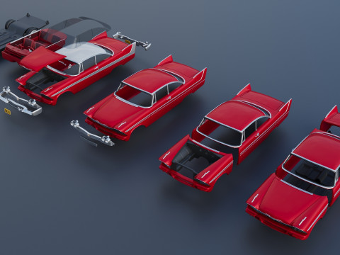 Плімут Ф'юрі 1958 3D Принт Модель