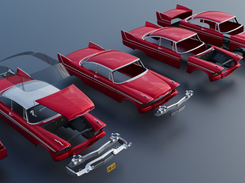 Плімут Ф'юрі 1958 3D Принт Модель