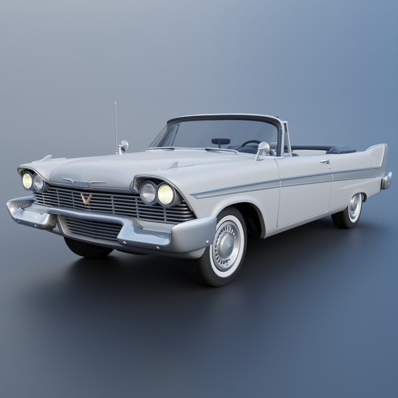 Plymouth Belvedere conversível 1958 Modelo de Impressão 3D .c4d .max .obj .3ds .fbx .stl .blend 