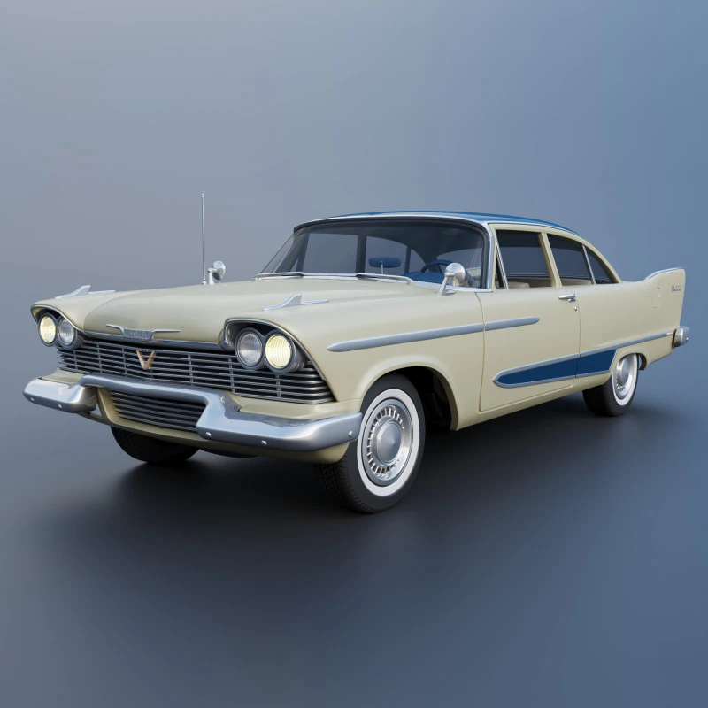 Plymouth Plaza 1958 3D Print Model .c4d .max .obj .3ds .fbx .stl .blend 