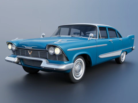 Plymouth Plaza 4 Pintu 1958 Model Cetak 3D