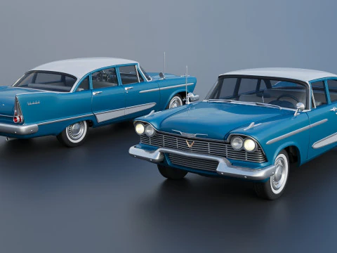 Plymouth Plaza 4 Door 1958 3D Print Model