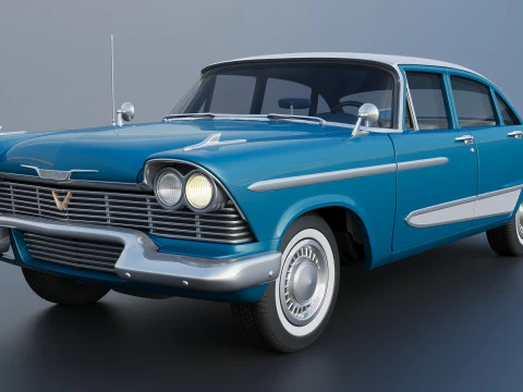Plymouth Plaza 4 Door 1958 3D Print Model