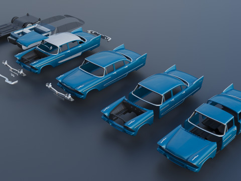 Plymouth Plaza 4 porte 1958 Modello di stampa 3D