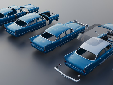 Plymouth Plaza 4 porte 1958 Modello di stampa 3D