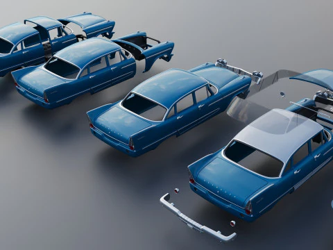 Plymouth Plaza 4 Door 1958 3D Print Model