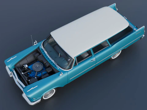 Plymouth Suburban 2Door 1958 3D Print Model