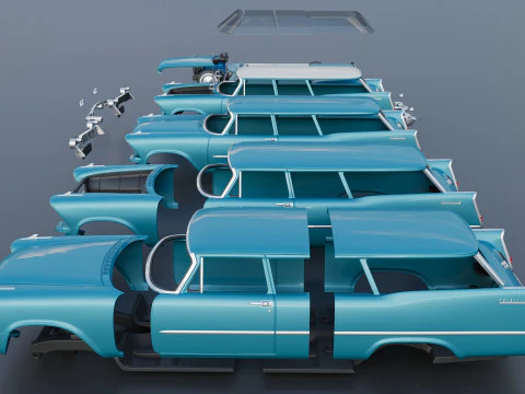 Plymouth Suburban 2Door 1958 3D Print Model