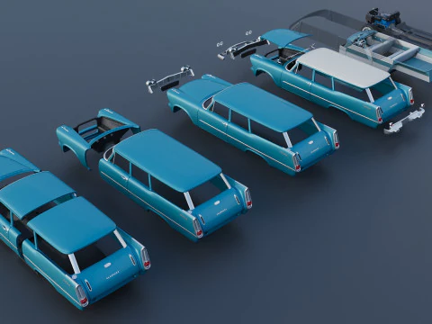 Plymouth Suburban 2Door 1958 3D Print Model