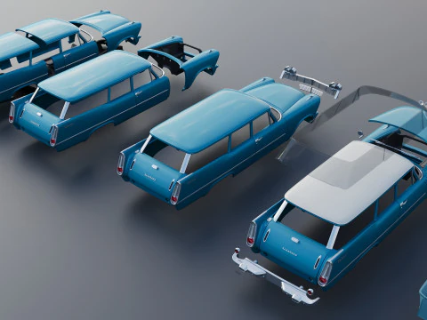 Plymouth Suburban 2Door 1958 3D Print Model