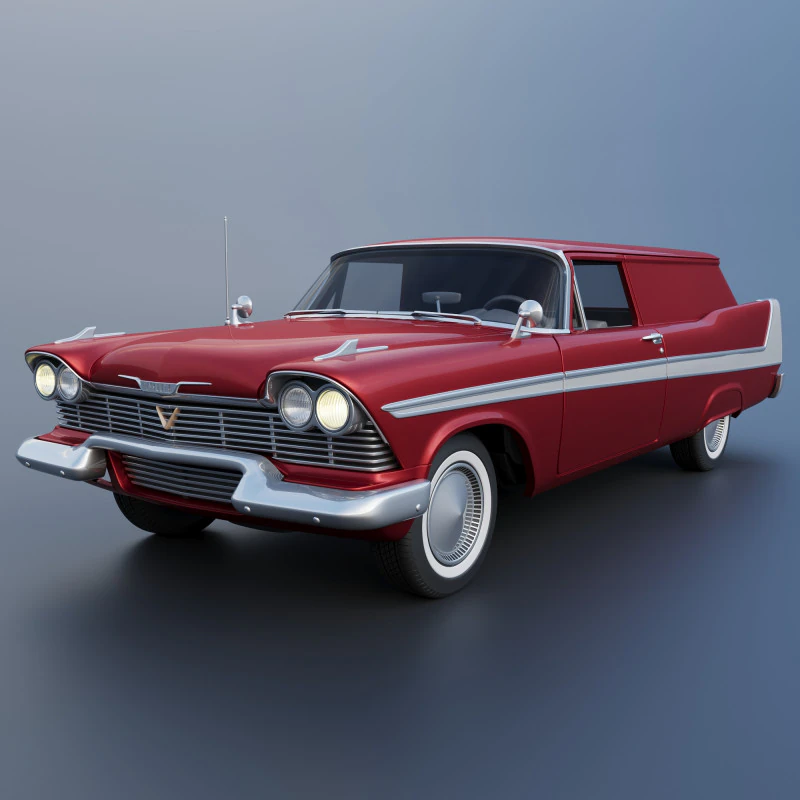 Plymouth Suburban Panel Wagon 1958 3D Print Model .c4d .max .obj .3ds .fbx .stl .blend