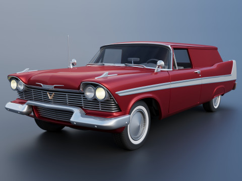 Plymouth Vagone suburbano a pannelli 1958 Modello di stampa 3D