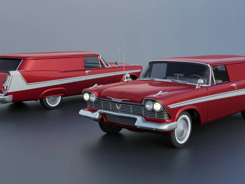 Plymouth Suburban Panel Wagon 1958 3D Print Model