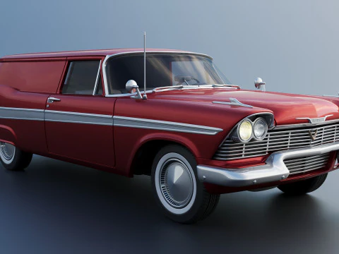Plymouth Suburban Panel Wagon 1958 3D Print Model