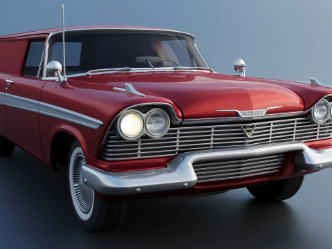Plymouth Suburban Panel Wagon 1958 3D Print Model