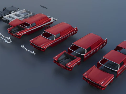 Plymouth Suburban Panel Wagon 1958 3D Print Model