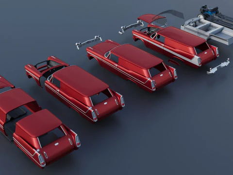 Plymouth Suburban Panel Wagon 1958 3D Print Model