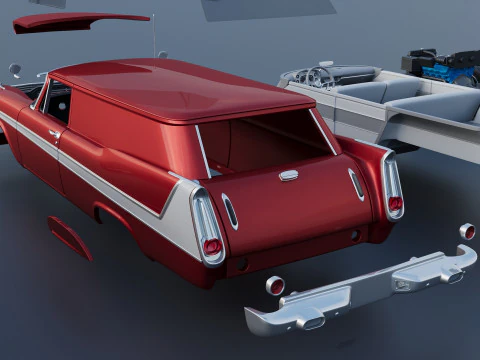 Plymouth Suburban Panel Wagon 1958 3D Print Model