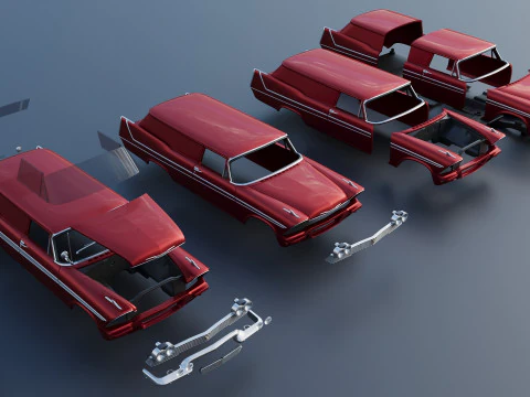 Plymouth Suburban Panel Wagon 1958 3D Print Model