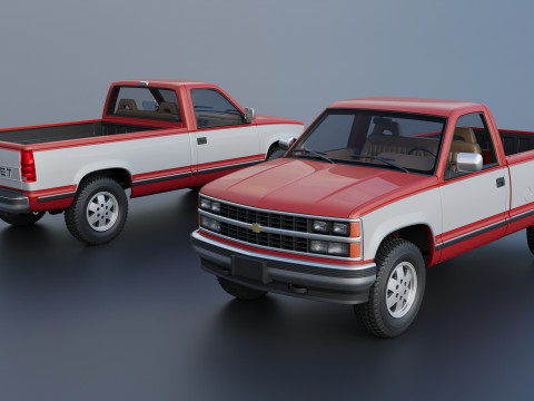 Chevrolet K-1500 Long Bed 1989 3D Print Model