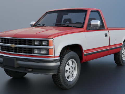 Chevrolet K-1500 Long Bed 1989 3D Print Model