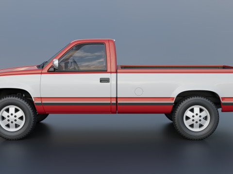 Chevrolet K-1500 Long Bed 1989 3D Print Model