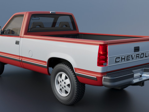 Chevrolet K-1500 Long Bed 1989 3D Print Model