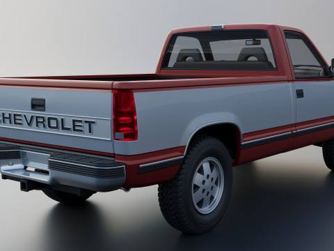 Chevrolet K-1500 Long Bed 1989 3D Print Model