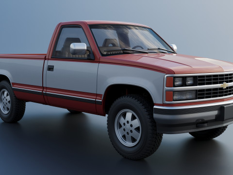 Chevrolet K-1500 Long Bed 1989 3D Print Model