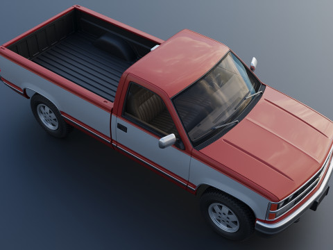 Chevrolet K-1500 Long Bed 1989 3D Print Model