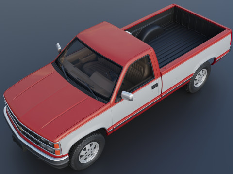 Chevrolet K-1500 Long Bed 1989 3D Print Model