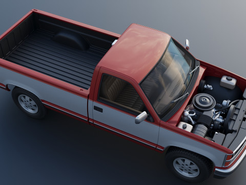Chevrolet K-1500 Long Bed 1989 3D Print Model