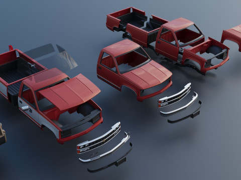 Chevrolet K-1500 Long Bed 1989 3D Print Model