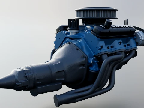 ポンティアック 455 V8 エンジン 3Dプリントモデル