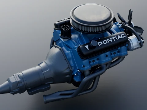 ポンティアック 455 V8 エンジン 3Dプリントモデル