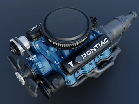 ポンティアック 455 V8 エンジン 3Dプリントモデル