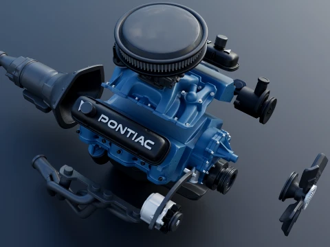 ポンティアック 455 V8 エンジン 3Dプリントモデル