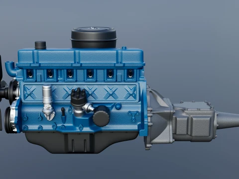 240 CID Straight-Six Engine 3D Print Model