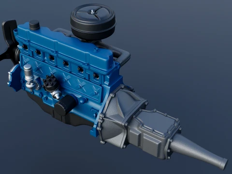 240 CID Straight-Six Engine 3D Print Model