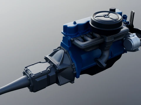 240 CID Straight-Six Engine 3D Print Model