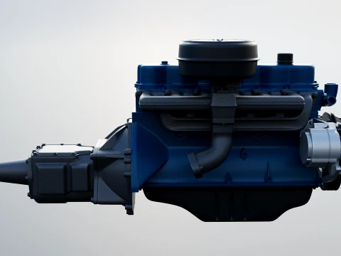 240 CID Straight-Six Engine 3D Print Model