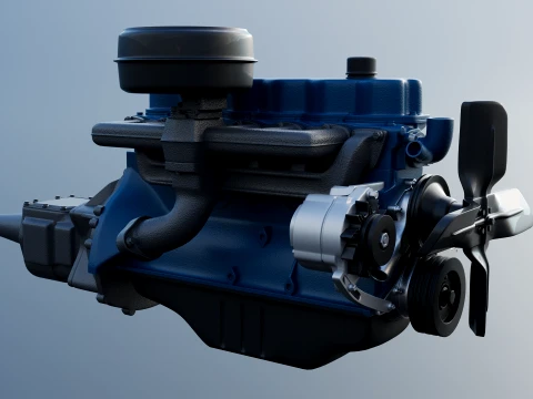 240 CID Straight-Six Engine 3D Print Model