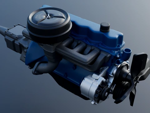 240 CID Straight-Six Engine 3D Print Model