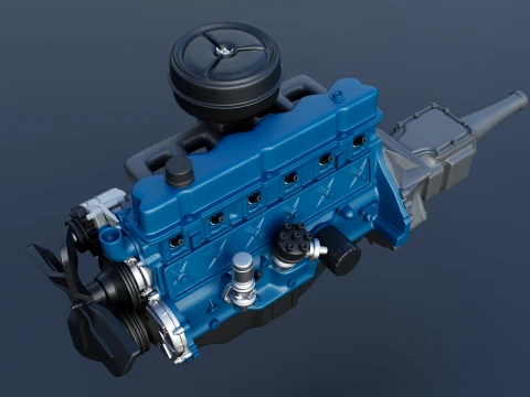 240 CID Straight-Six Engine 3D Print Model