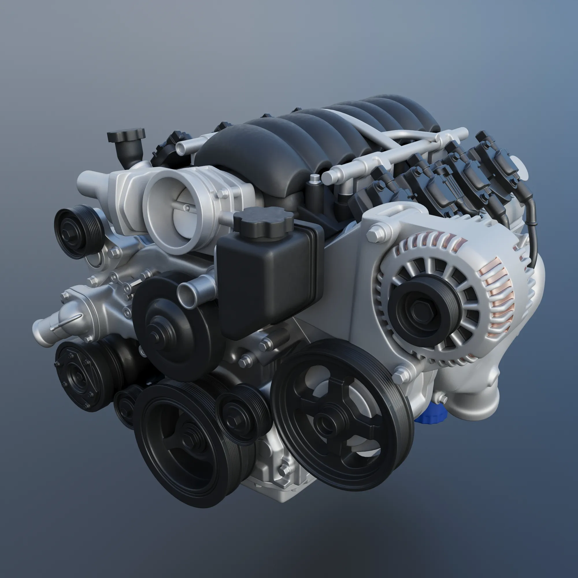 GM LS3 V8 Engine 3D Print Model .c4d .max .obj .3ds .fbx .stl .blend 