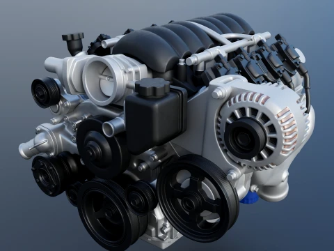 Moteur GM LS3 V8 Modèles 3D en vedette