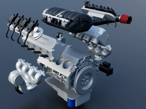 GM LS3 V8 Engine 3D Print Model